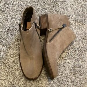 Taupe Dolce Vita Suede Zipper Booties